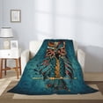 thumbnail image 5 of Throw Blanket for Couch Sofa and Bed, Owl In Blue Super Soft Plush Throw Blanket, Fuzzy Cuteness Comfy Warm Washable Flannel Blanket & Throws for All Season, 5 of 7