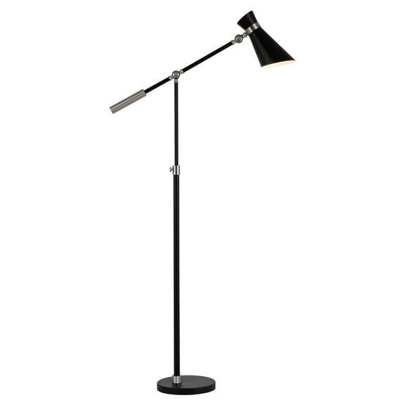 Evelyn&Zoe Industrial Metal Height-Adjustable Two-Tone Floor Lamp