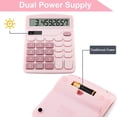 thumbnail image 3 of Calculadoras de escritorio, calculadora bonita de doble potencia con pantalla LCD grande y botones grandes para la oficina, el hogar y la escuela (rosa), 3 of 5