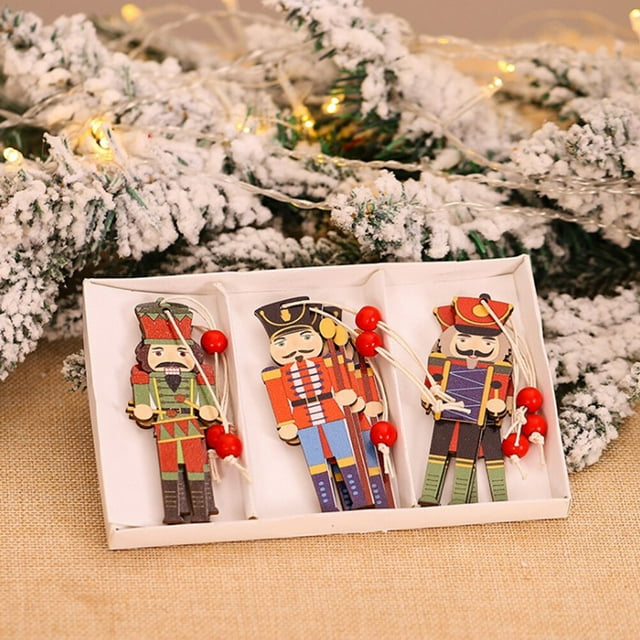 Colgante de cascanueces para árbol de Navidad, soldado de madera de nogal, decoración colgante para fiesta de Navidad, pared, chimenea, ventana