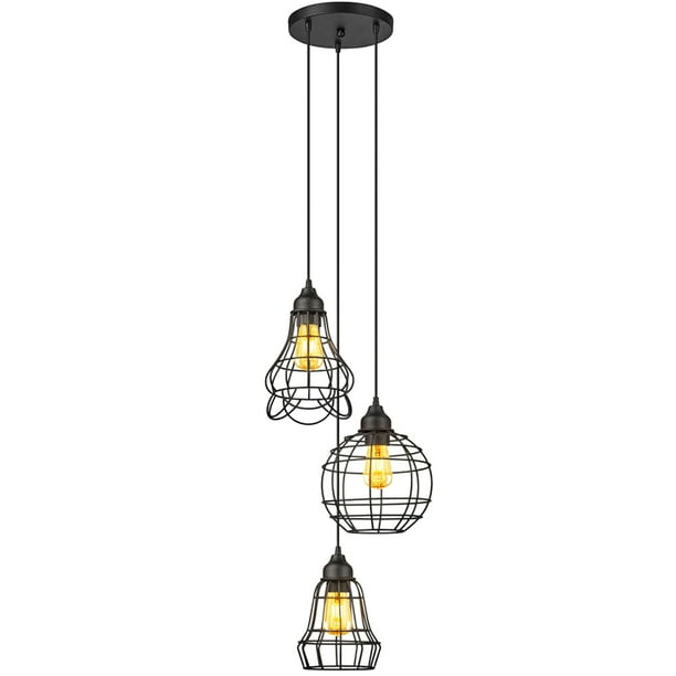 3 Lights Hanging Cage Ceiling Diy Industrial Metal Pendant Lamp Fixture Vintage Lighting With E26 Base Adjustable Height Com - 3 Hanging Ceiling Lights 3 Lights Hanging Cage Ceiling Diy Industrial Metal Pendant Lamp Fixture Vintage Lighting With E26 Base Adjustable Height Com - 3 Hanging Ceiling Lights