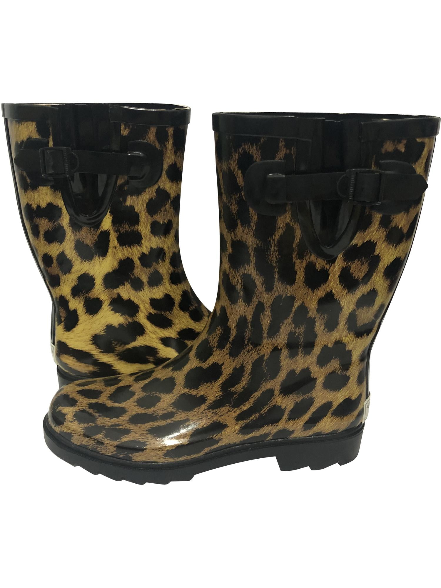 Forever Young - Forever Young Leopard Print Rubber Rain Boots (Women's