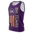 thumbnail image 4 of Dwelliawo Mens Muscle Tank Top Usa 250th Anniversary 4th Of July Pullover Muscle Sleeveless Shirts Loose Fit Casual Graphic Tank Top Purple 4XL, 4 of 5