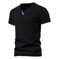 Men's Two V Neck Solid Color Short Sleeve T-Shirt - Casual Sports Top, Polyester, Unisex Fashion Design, All Seasons