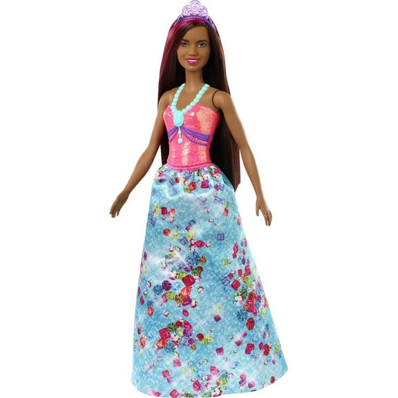 Barbie Dreamtopia Royal Doll with Pink-Streaked Brunette Hair & Accessories
