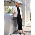 thumbnail image 3 of Merokeety Womens Summer T Shirt Dresses Crew Neck Tie Waist Midi Dress Black l, 3 of 6