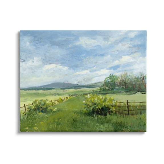 Stupell Industries Countryside Landscape Painting Nature Painting Gallery Wrapped Canvas Print Wall Art, 20 x 16