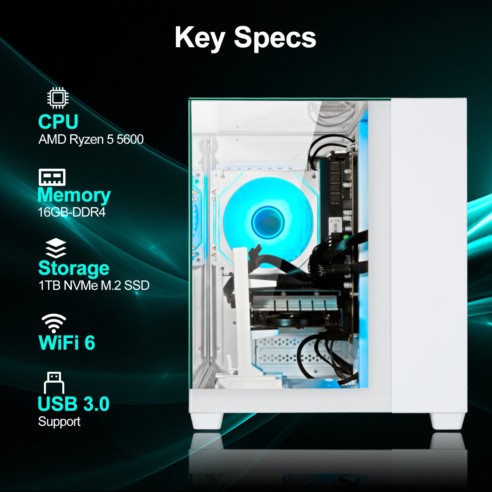 新品TSUKUMOR5 5600G/16G/SSD500+1T/RX6500XT 新品TSUKUMOR5 5600G/16G/SSD500+1T/RX6500XT CyberPowerPC