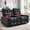Black, variant on GEEYOO Loveseat Recliner Sofa with Massage and Heating,2 Seater Manual Recliner with Cup Holders and Storage Drawer PU Leather Recliner Sofa with Charge Ports for Living Room,Light Brown