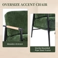 thumbnail image 4 of Accent Chair Living Room Chair Set of 2, Mid Century Modern Armchair Comfy Reading Chair for Bedroom, Upholstered Chenille Fabric Lounge Chair W/Plush Cushions, Metal Frame and Wooden Armrest,Green, 4 of 7