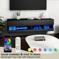 thumbnail image 3 of LUCKUP Cable Management Television Stand, Partical Wood Black, 39.40 x 11.80 x 10.20", 29.76 lbs, 3 of 7