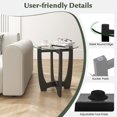 thumbnail image 6 of Spaco 23.5 Inch Round End Table, Side Table with Tempered Glass Tabletop, Black, 6 of 8