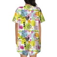 thumbnail image 6 of Fuzoiu Tropical Pineapples Print Women's Short-Sleeved Pajama Set,Lounge Sleepwear Set,Womens Pajama Sets 2 Piece,Button-Up Top and Shorts with Pockets-4X-Large, 6 of 7