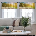 thumbnail image 5 of LALILO Kitchen Curtain Valance Space Old Wood Orange Trees Rod Pocket Window Curtain 52"x 18" Set of 2, 5 of 7