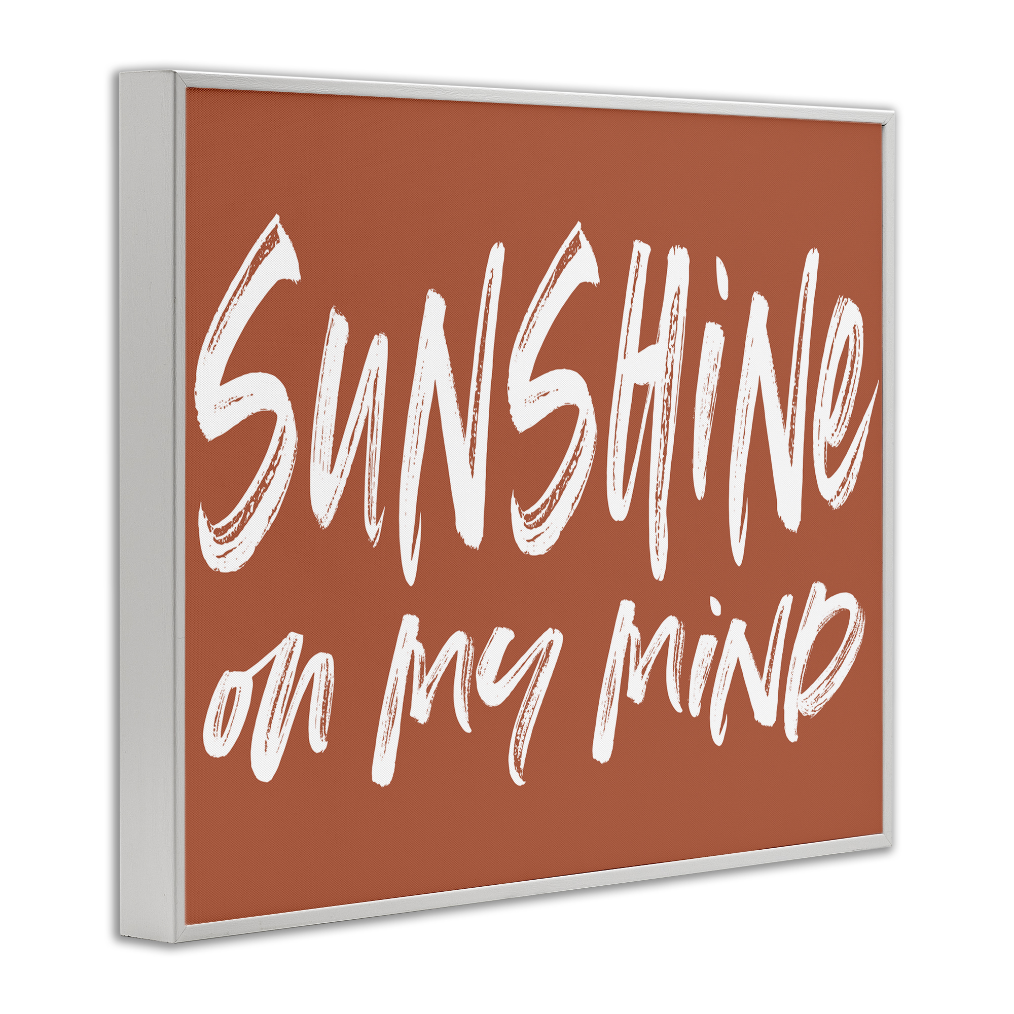 Sunshine State Of Mind Brown White Framed Giclee Art, design by Lettered and Lined