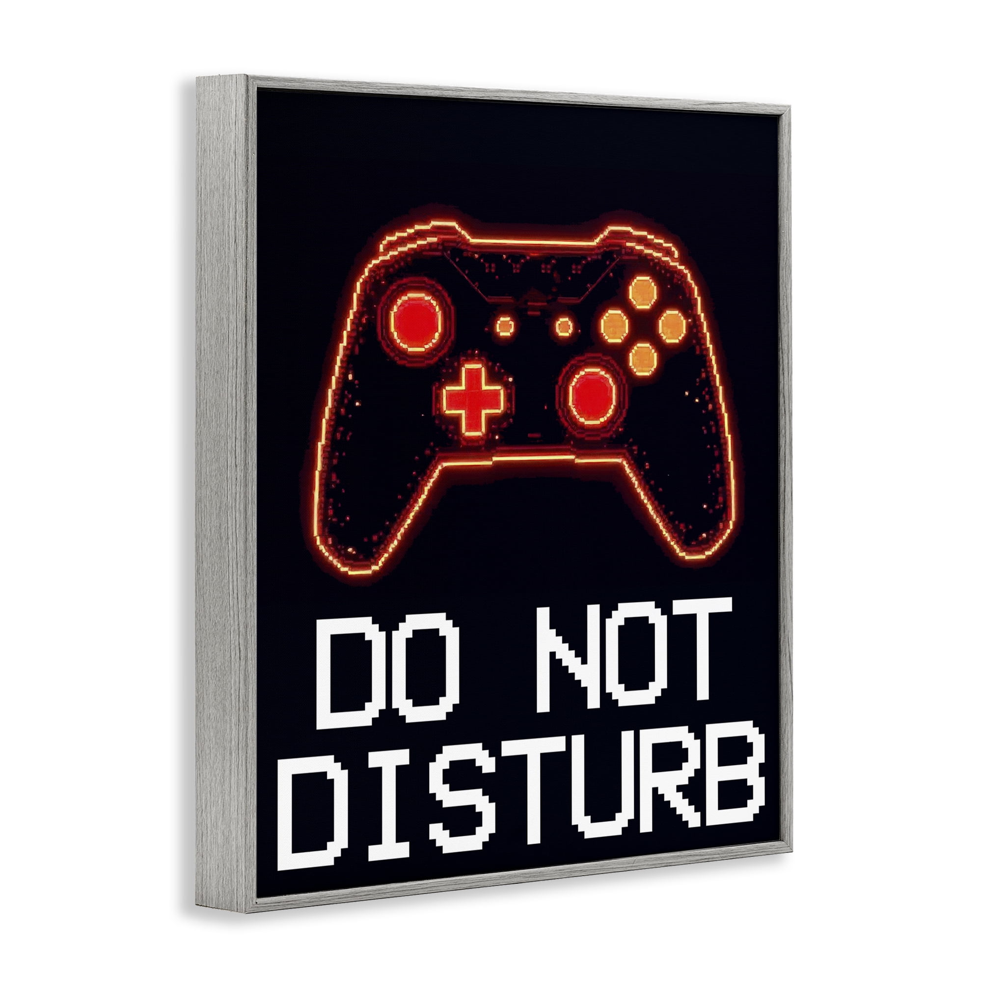 Do Not Disturb Neon Control Gray Framed Giclee Art, design by Kim Allen