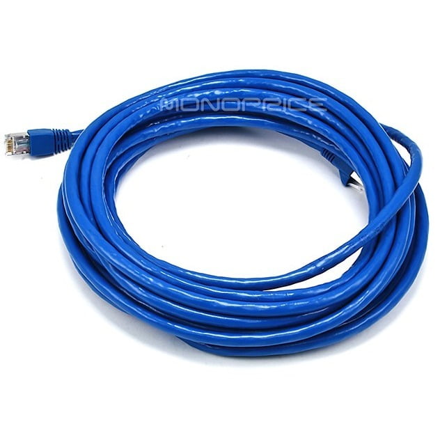 Blue Monoprice 25FT 24AWG Cat6 550MHz UTP Ethernet Bare Copper Network Cable 