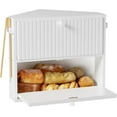 thumbnail image 2 of Corner Bread Box for Kitchen Countertop, Large Vintage Bread Storage Container Bin for Homemade Bread, Double Layer Farmhouse Bread Holder for Kitchen, Cabinet, Pantry (White, Extra Large), 2 of 8