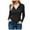 Black-46, variant on Women's Long Sleeve Lapel V Neck Shirt - Slim Fitted Business Casual Collared Work Top