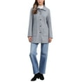 thumbnail image 2 of INSPIRE CHIC Women's Winter Overcoat Mid-Length Notch Lapel Single-Breasted Peacoat L Light Gray, 2 of 6