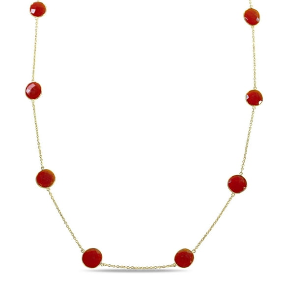 Everly Women's Carnelian 22k Yellow Gold Plated Necklace