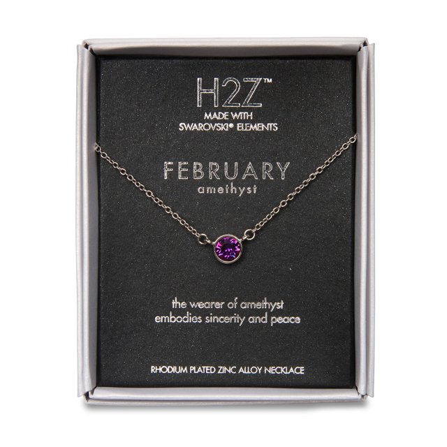 Pavilion Gift Company H2Z 16217 February Amethyst Birthstone Necklace with 18" Chain