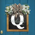 thumbnail image 4 of Señal De Bienvenida De Guirnalda Placa decorativa para puerta con 26 letras, adornos de madera para jardín, señal de bienvenida para puerta (Q), 4 of 6
