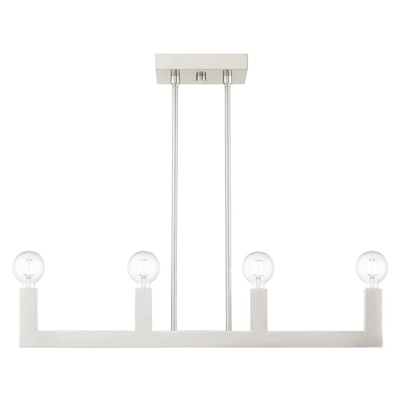 Livex Lighting - Solna - 4 Light Linear Chandelier in Mid Century Modern Style -