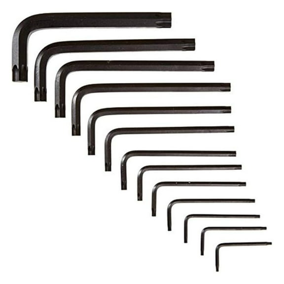 Star Key L-Wrench Set 9 Piece - Torx Star Bit Wrench Set - T7-T55 - ProGuard Finish - Durable Steel - Automotive Repair & Home Improvement