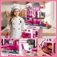 thumbnail image 7 of Caunedy Kids Play Kitchen Set with Realistic Lights & Sounds for Toddler, Kitchen Playset with Play Sink, Cooking Stove, Pretend Kitchen Accessories  for Boys Girls Ages 1-3 3-5 5-8, 7 of 7