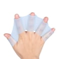 thumbnail image 1 of Swimming Hand Finger Frog Type Silicone Hand Fins Flippers Trainning Diving Water Sports Webbed Gloves Paddle Pool Accessory Blue M, 1 of 6