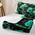 thumbnail image 4 of Homewish Gothic Halloween Skeleton Bed Spread Queen,Rustic Plant Flowers Queen Coverlet Set,3-Piece, 4 of 7