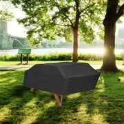 Waterproof Picnic Table Cover Classic Black Wind Dust Proof Anti-UV Cover for Parties Picnic and Camping