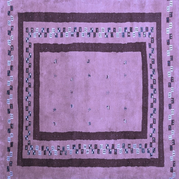Ahgly Company Indoor Square Abstract Blue Contemporary Area Rugs, 4' Square