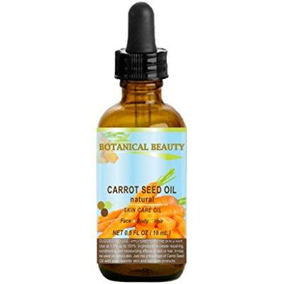 carrot seed oil 100 % natural cold pressed carrier oil. 0.5 fl.oz.- 15 ml. skin, body, hair and lip care. one of the best oils to rejuvenate and regenerate skin tissues. by botanical