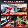 thumbnail image 3 of Cordless Leaf Blower, 95,000RPM 110MPH Leaf Blower with 2×4.0Ah Batteries and Charger, Handheld Blower for Patio Cleaning Blowing Leaves & Dust, Red, 3 of 11