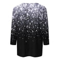 thumbnail image 4 of Bowake Chemises Brillantes à Manches 3/4 pour Femmes, Col Rond Décontracté, Tops Scintillants d'Été, Blouses de Soirée pour Dames, 4 of 5