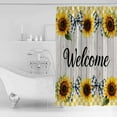 thumbnail image 2 of Shower Curtains Sets for Bathroom Decor Welcome Quote Sunflower Buffalo BowWaterproof Bathroom Curtain with Hooks,Summer Floral on Woodenfor Bathroom Decor,36x72IN, 2 of 7
