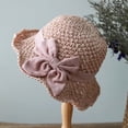 thumbnail image 5 of Crochet Woven Straw Sun Hat with Bow Summer Beach Sun Straw Hats for Women Wide Brim Packable Travel Bucket Hats, 5 of 7