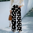 thumbnail image 3 of Petite Wide Leg Pants for Women Summer Palazzo Lounge Pants High Waist Boho Flowy Beach Vacation Trousers,XL, 3 of 6