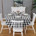 thumbnail image 2 of Black White and Gray Checkerboard Pattern Round Tablecloth 60"x60",Wrinkle Wipeable Table Cloth for Kitchen Dining Room Picnic Patio Party, 2 of 6