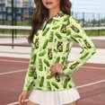 thumbnail image 4 of Uorisanigo Pickled Cucumbers Womens Long Sleeve Golf Shirt Size XS Fashion Quarter Zip Quick Dry Athletic Polo Shirts for Tennis Hiking & Outdoor Sports, 4 of 7