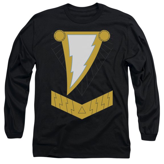 JLA Justice League Black Adam Long Sleeve Adult 18/1 T-Shirt Black