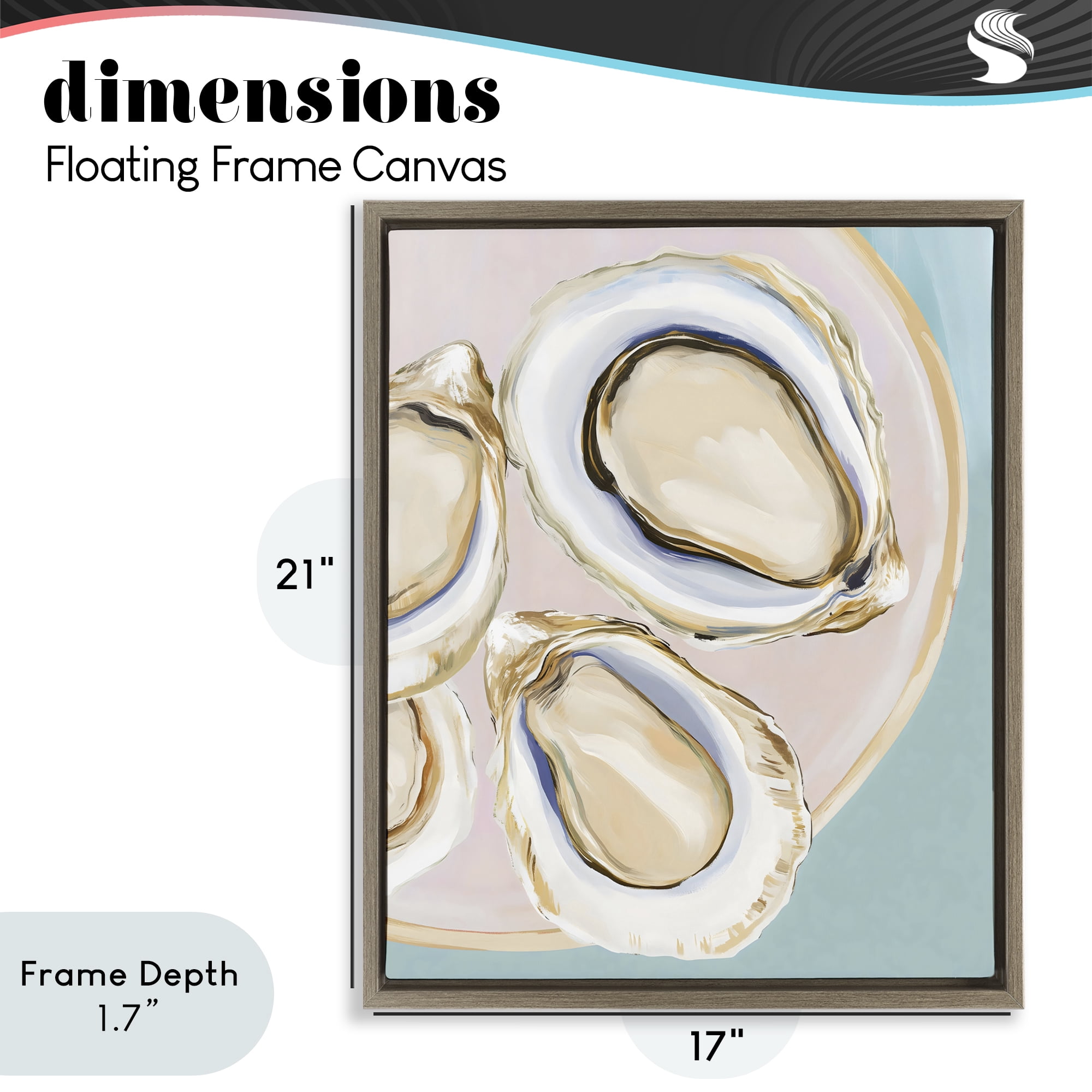 Stupell Industries Plate of Oysters Brown Framed Floater Canvas Wall Art, design by The Prints Vibe