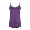 thumbnail image 4 of Idoravan Tank Tops for Women Clearance Women's Summer European And American Leisure Comfortable Solid Color Kink Sling, 4 of 8