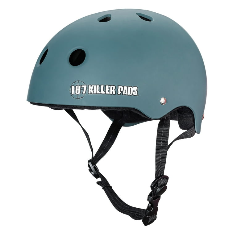 187 Killer Pads Pro Skate Helmet with Sweatsaver Liner, Stone Blue