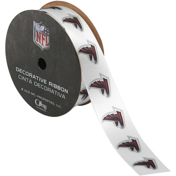 Offray 7/8" NFL Atlanta Falcons Ribbon, 9 Feet, 1 Each