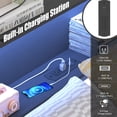 thumbnail image 6 of Leumius Corner Twin Bed Frame with Storage Drawers, Bookcase Headboard, LED Lighting & USB Charging Station,Twin Size Daybed for Kids Teens,Black, 6 of 9