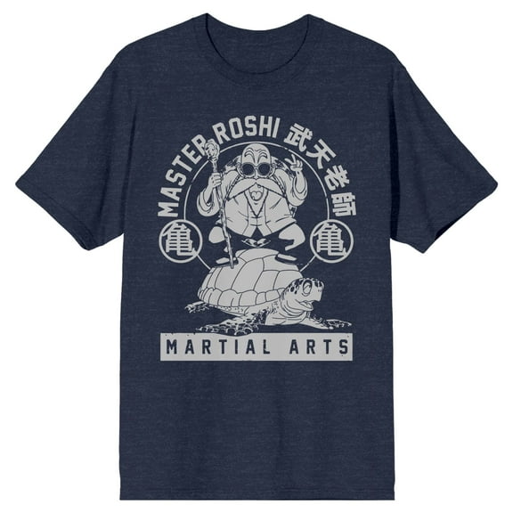 Dragon Ball Z Master Roshi Turtle School Men's Navy Heather T-shirt-Medium