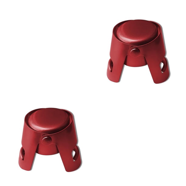 Yuarrent Tapón de botella de vino de acero inoxidable, corcho decorativo para champán, sellador de bebidas a prueba de fugas, accesorio Rojo 2Conjunto